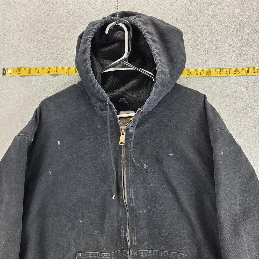 Vintage Carhartt Jacket Mens 2XL Black J140 Active Duck Canvas Union Made in USA
